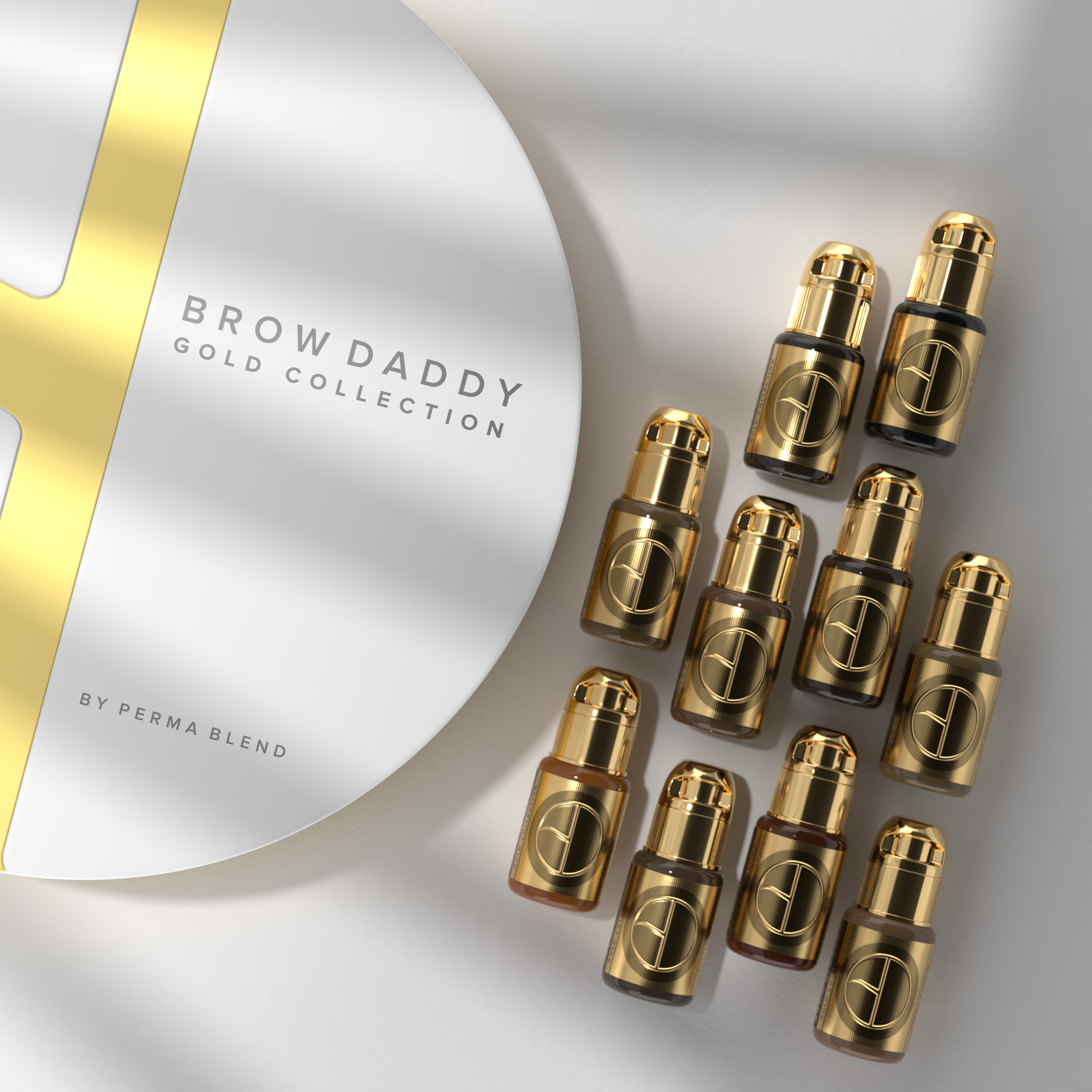 Brow Daddy Pigments, Brow Daddy Gold Collection, Brow Daddy Cleo PMU Pen, Brow Daddy Permanent Makeup products, Genie Needle Cartridges, Microblades