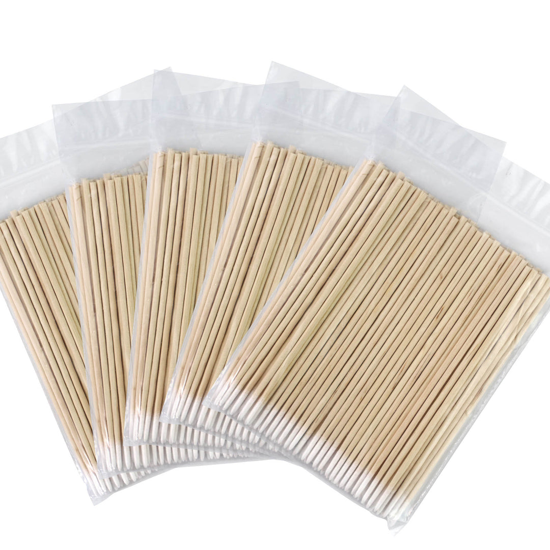 Disposable Bamboo Cotton Swabs by Toronto Brow Shop with packaging