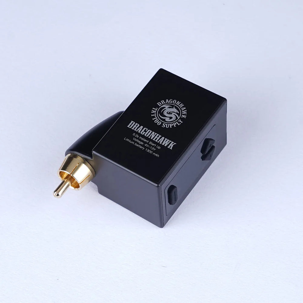 Dragonhawk B1 Wireless Tattoo Battery Power Supply by Toronto Brow Shop, front view with grey background