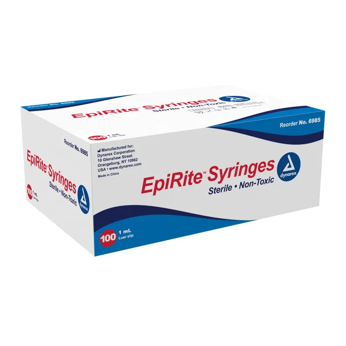 Dynarex Epirite Syringe 1CC 100 pieces per box, SMP Supplies, Packaging