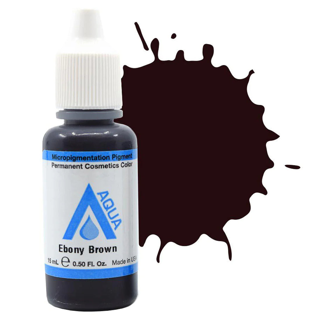 Ebony Brown 15ml by Li Pigments, Li Aqua Pigment line, micropigmentation pigment, eyebrow pigment