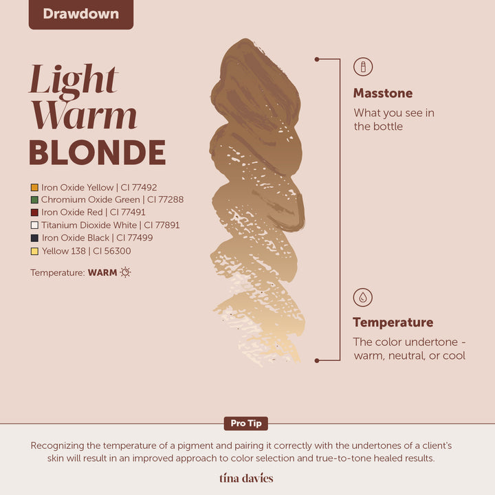 Light Warm Blonde by Tina Davies, Fade Eyebrow Pigment, Permanent Makeup Pigments by Tina Davies, drawdown