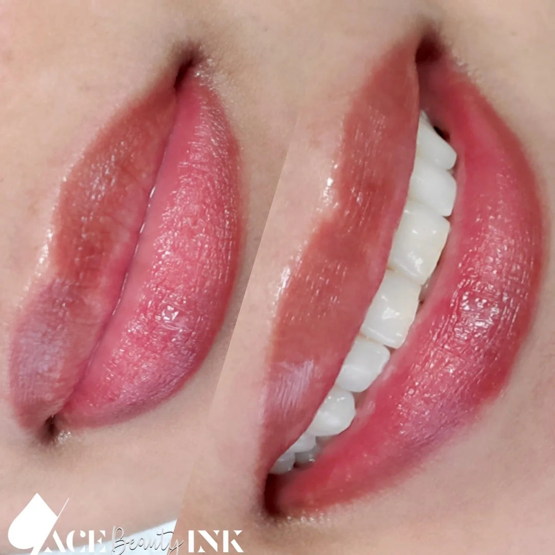 Montana Pink 15ml by Li Pigments, Li Aqua Pigment line, micropigmentation pigment, lip pigment healed results 2