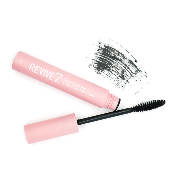 Revive7 Lash Serum Mascara by Toronto Brow Shop, mascara wand with open bottle