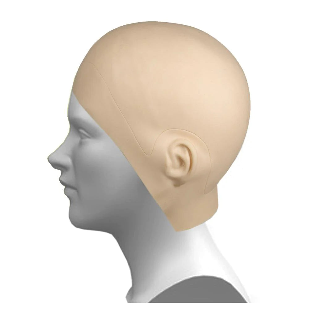 Silicone Practice Head for Scalp Micropigmentation, SMP Practice Skin, SMP Practice Head, SMP Supplies, left side view