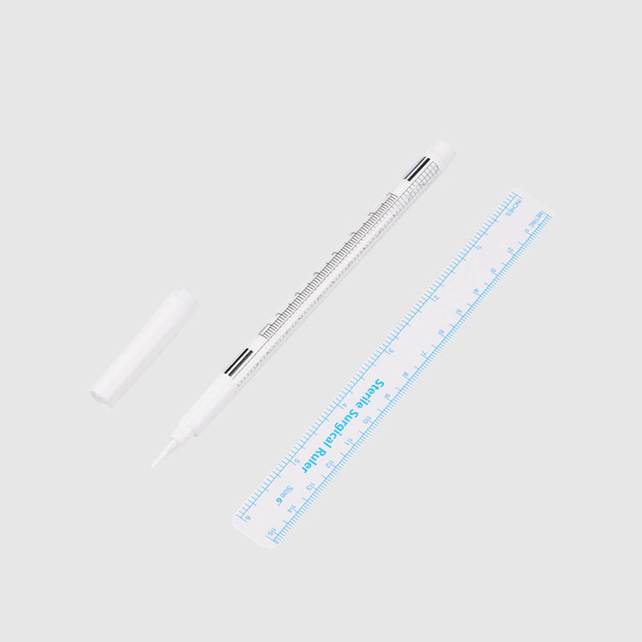 White Marker pen - White Surgical Marker Pen by Toronto Brow Shop front with ruler