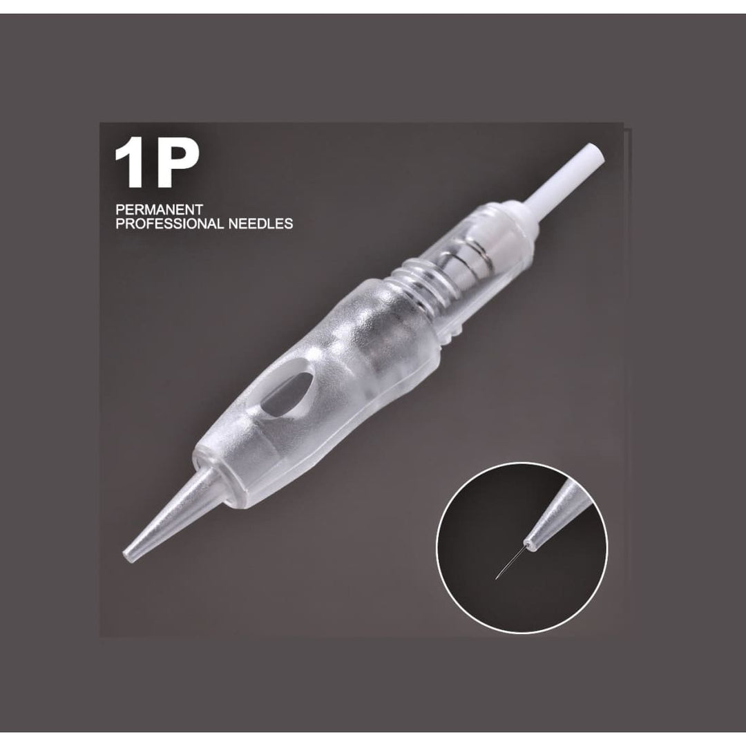 1RL Needle Cartridge with membrane, permanent makeup pen needle cartridge front view with 1RL Needle