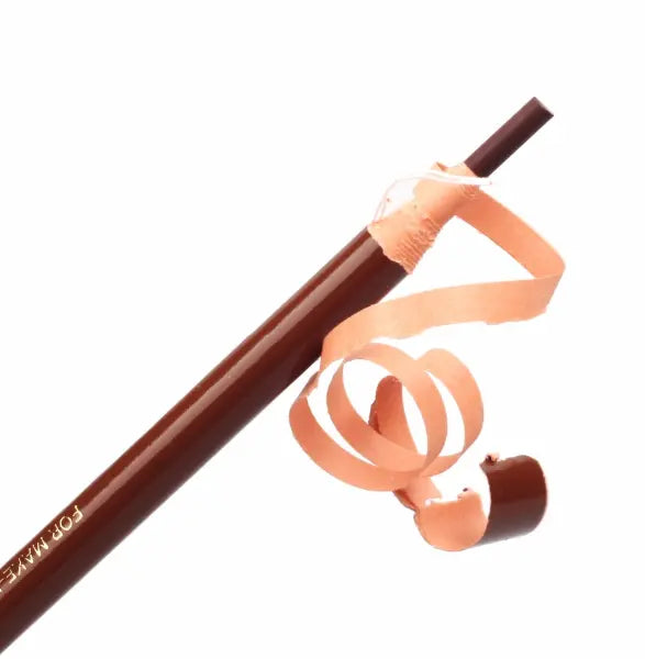 Pre-draw Eyebrow Wax Pencil Brown, permanent makeup pencil, pmu brow pencil, brow pencil for permanent makeup close up sharpened
