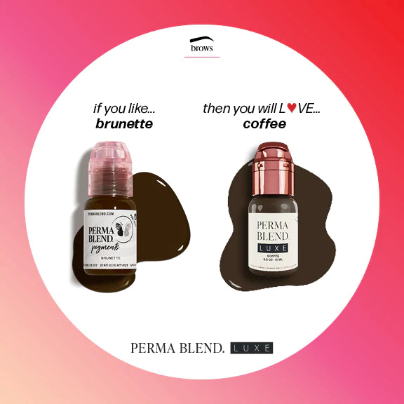 Coffee Perma Blend Luxe pigment, compared to Brunette, Perma Blend pigment