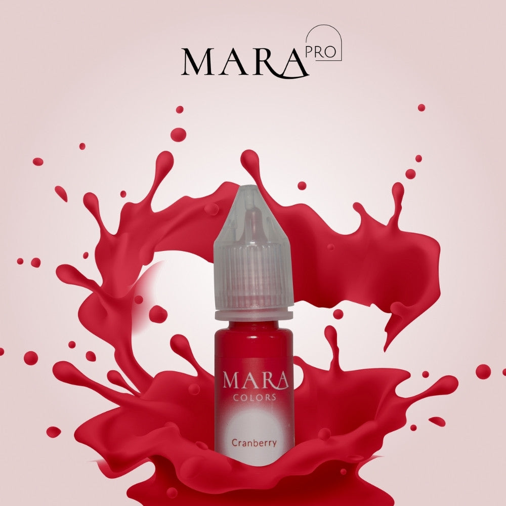 Cranberry lip pigment, permanent makeup pigment by Mara Colors, Mara Pro pigments with Pigment