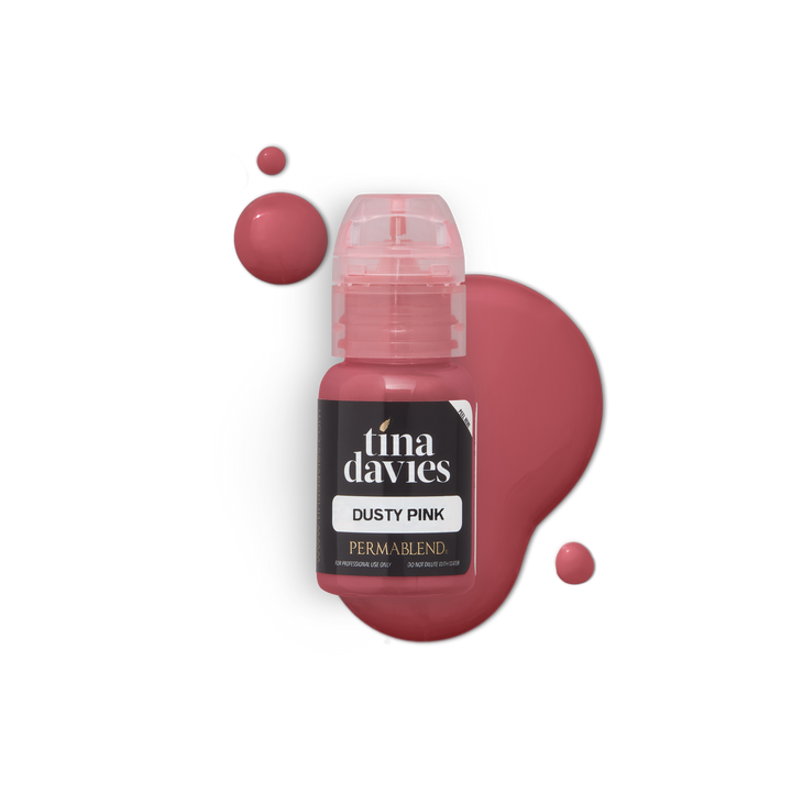 Tina Davies I Love Ink Dusty Pink Lip Pigment by Perma Blend with Colour Swatch