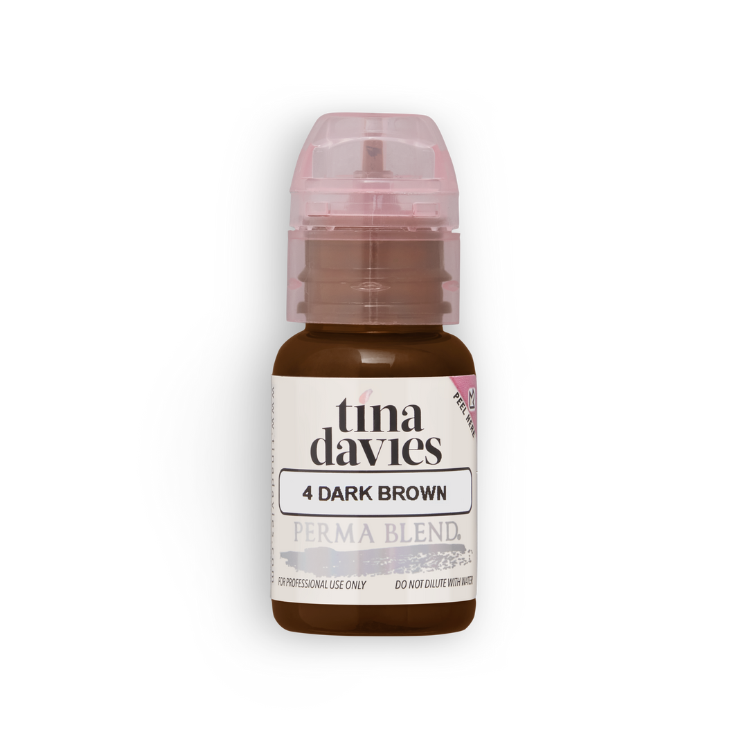 Tina Davies I Love Ink Dark Brown Eyebrow Pigment by Perma Blend Front View