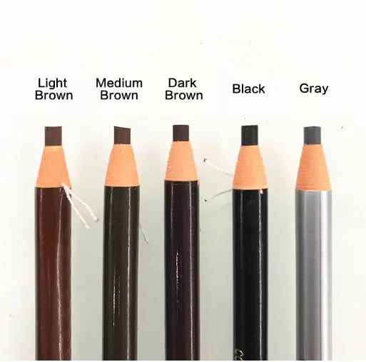 Pre-draw Eyebrow Wax Pencil Brown, Dark Brown, Black, permanent makeup pencil, pmu brow pencil, brow pencil for permanent makeup in a row