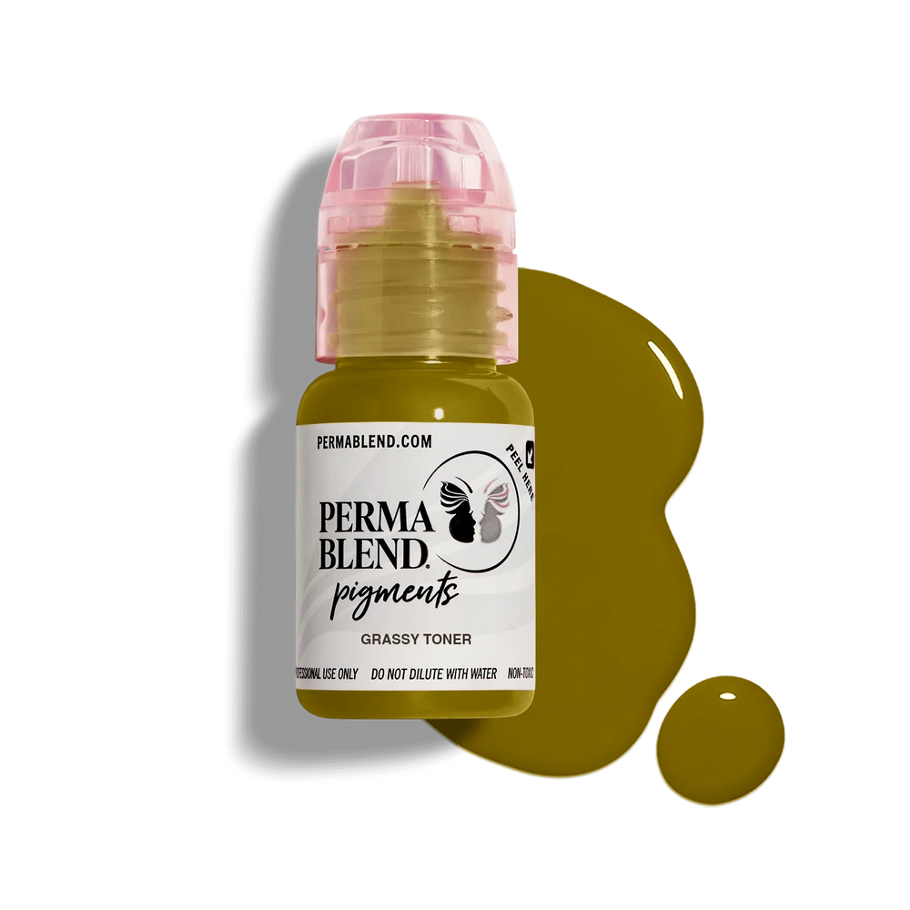 Grassy Toner by Perma Blend, Perma Blend toner pigment, Permanent Makeup pigment with colour swatch
