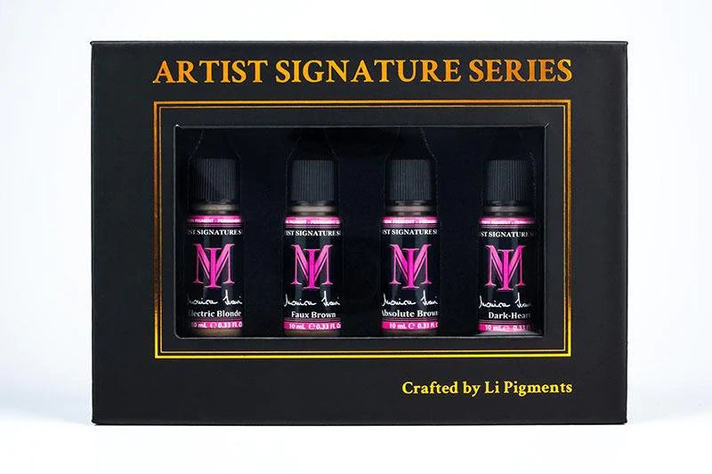 Monica Ivani Signature Series Set, Eyebrow Pigments Set by Li Pigments packaging