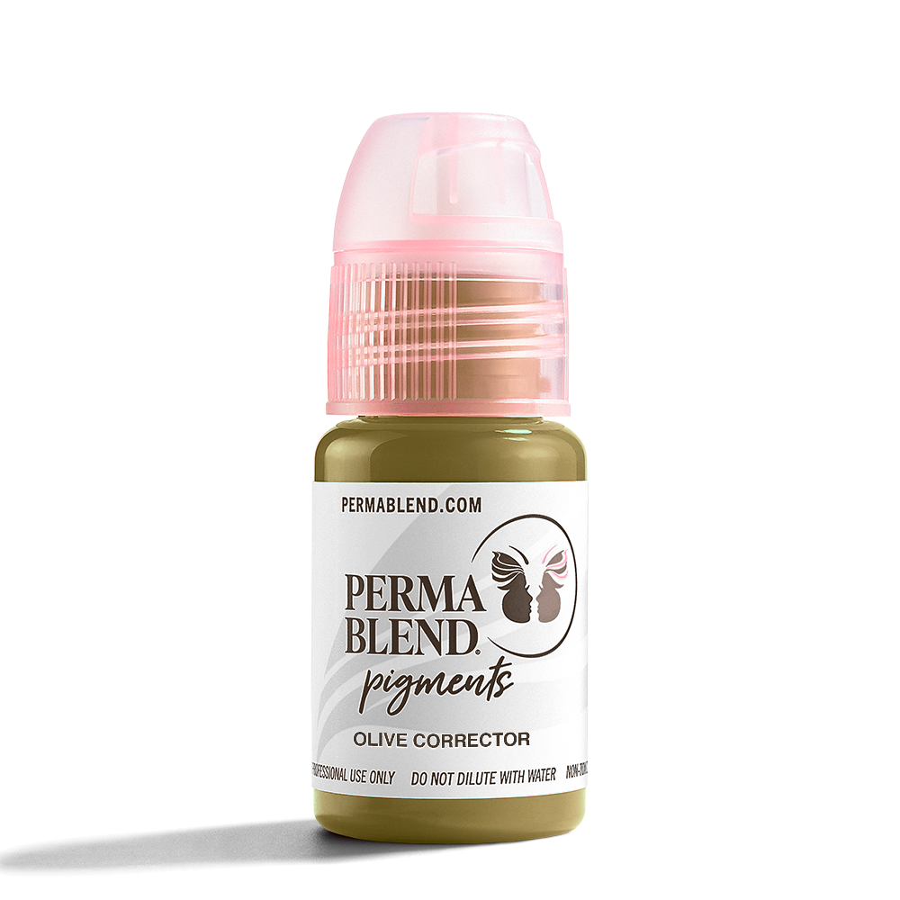 Olive Corrector pigment, permanent makeup ink, permanent makeup pigment colour corrector, perma blend front