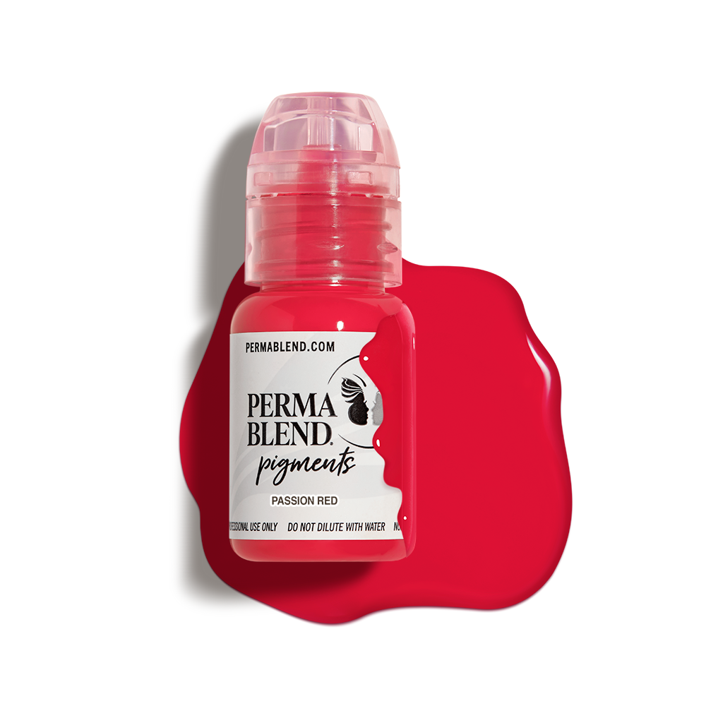 Passion Red Lip tattoo pigment by Perma Blend, Permanent makeup pigment, lip tattoo ink with colour