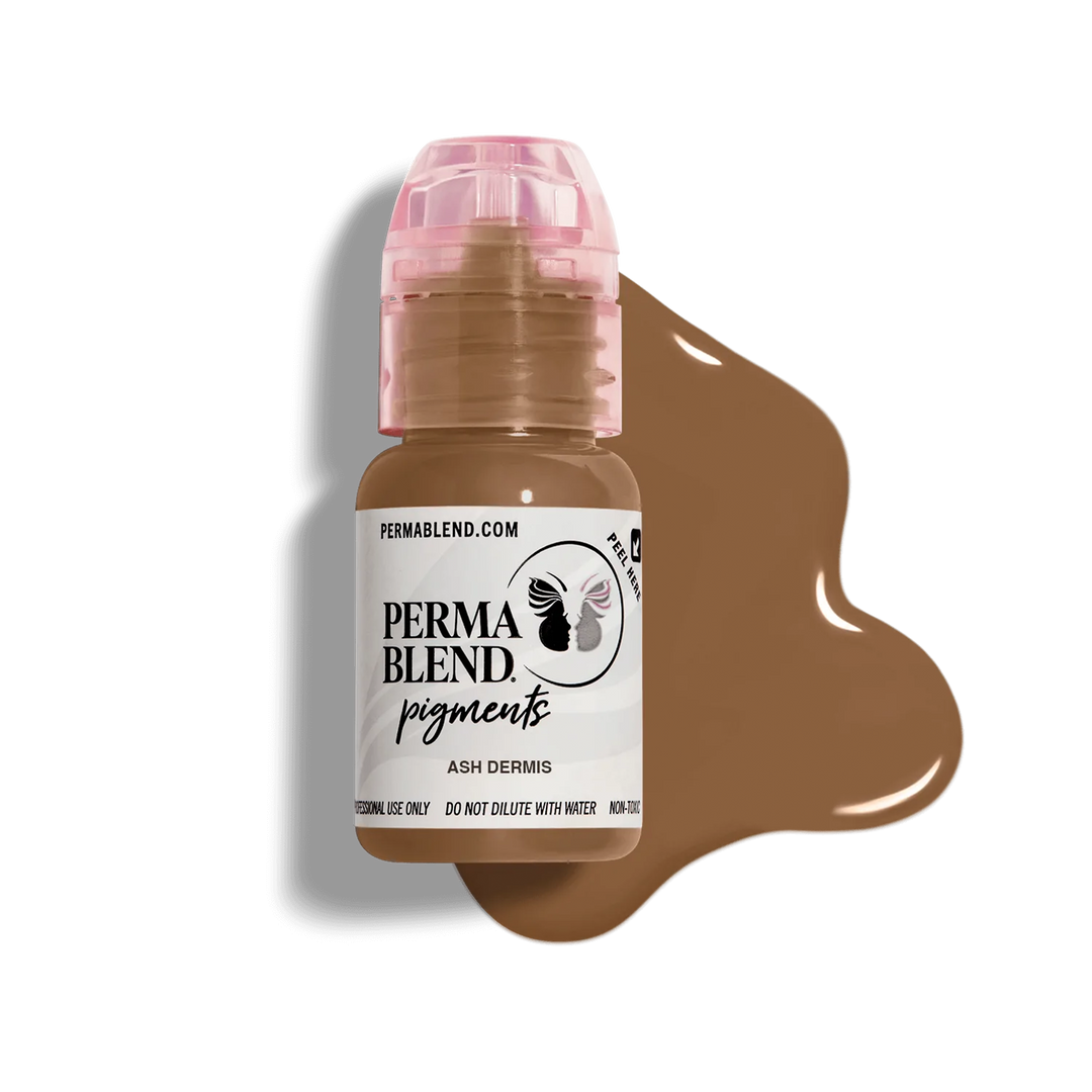 Ash Dermis, Scar pigment by Perma Blend, permanent makeup pigment for micropigmentation, front view with colour