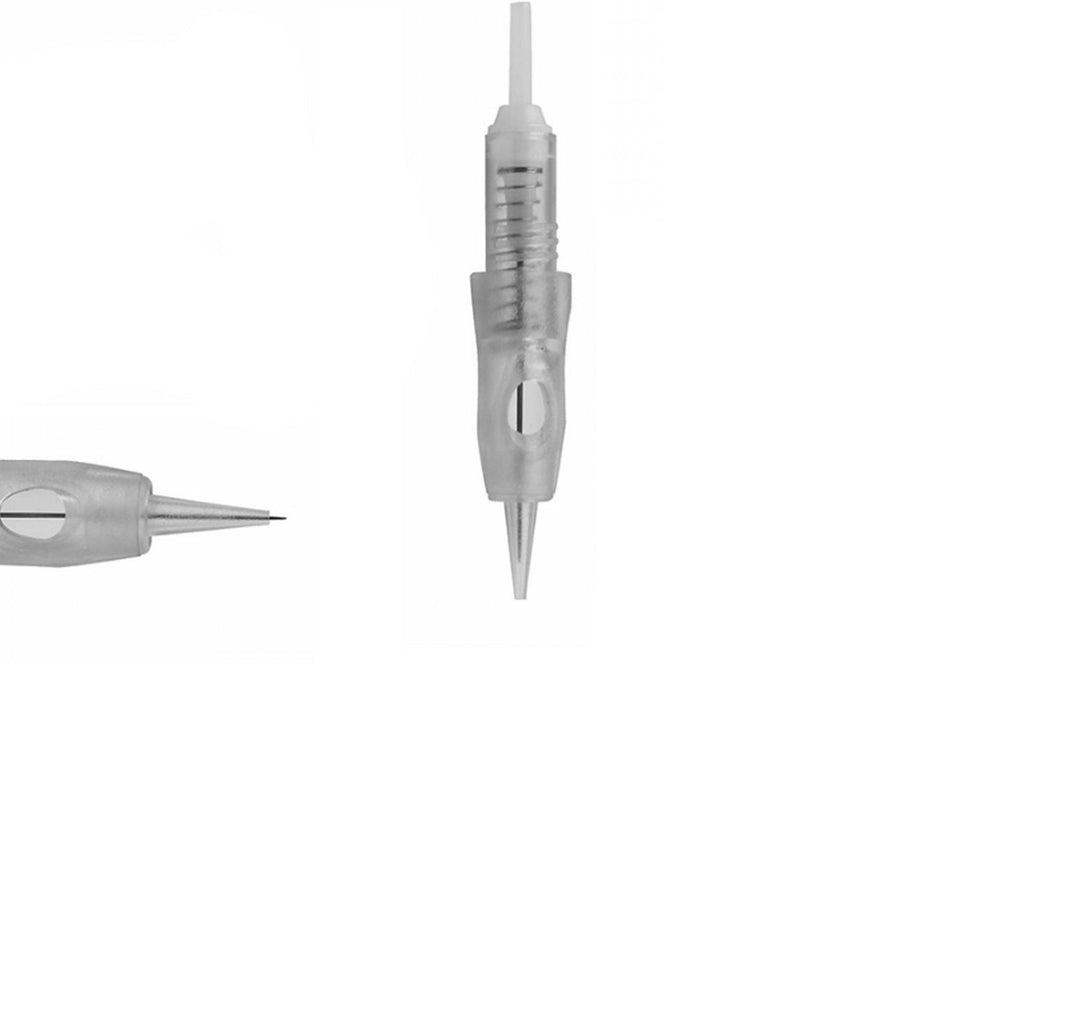 1RL Needle Cartridge with membrane, permanent makeup pen needle cartridge front clear view with needle