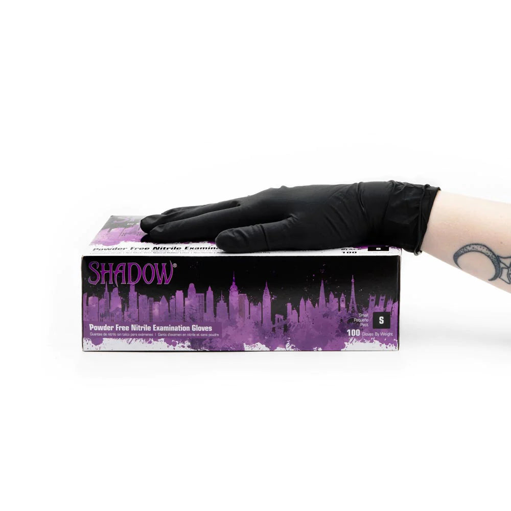 shadow nitrile gloves, examination gloves by Toronto Brow Shop with glove texture